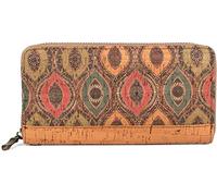 styleBREAKER Billetera de Corcho para Mujeres con Estampado de Colores en Aspecto étnico, Cremallera, Cartera 02040138, Color:Amarillo-Azul-Rojo