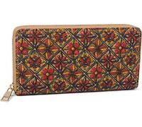 styleBREAKER Billetera de Corcho para Mujeres con Estampado de Colores en Aspecto étnico, Cremallera, Cartera 02040138, Color:Rojo-Azul-Amarillo