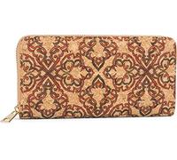 styleBREAKER Billetera de Corcho para Mujeres con Estampado de Colores en Aspecto étnico, Cremallera, Cartera 02040138, Color:Rojo-Marrón