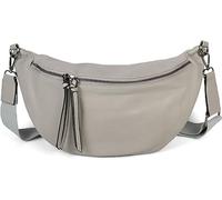 styleBREAKER Bolso de hombro cruzado para mujer en forma de media luna, con correa de hombro ajustable y desmontable, bolso de mano en color sólido 02012386, color:Gris-claro