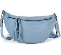 styleBREAKER Bolso de hombro cruzado para mujer en forma de media luna, con correa de hombro ajustable y desmontable, bolso de mano en color sólido 02012386, color:Azul claro