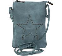 styleBREAKER bolso de mano minibolso de bandolera con remaches en forma de estrella, bolso de hombro, bolso de mano, bolso, señora 02012235, color:Azul jean