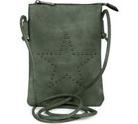 styleBREAKER bolso de mano minibolso de bandolera con remaches en forma de estrella, bolso de hombro, bolso de mano, bolso, señora 02012235, color:Verde pino