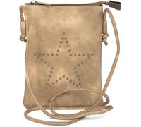 styleBREAKER bolso de mano minibolso de bandolera con remaches en forma de estrella, bolso de hombro, bolso de mano, bolso, señora 02012235, color:Gris pardo