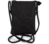 styleBREAKER bolso de mano minibolso de bandolera con remaches en forma de estrella, bolso de hombro, bolso de mano, bolso, señora 02012235, color:Negro