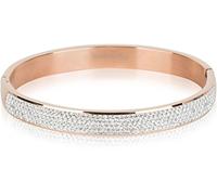 styleBREAKER Brazalete de Acero Fino con Piedras de estrás, Pulsera con Cierre de Clip, bisutería, señora 05040101, Color:Oro Rosado