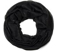 styleBREAKER Bufanda de bucle para mujer con efecto brillante, diseño liso en tela suave de viscosa, ligera y elegante, mide 87 x 93 cm, Negro