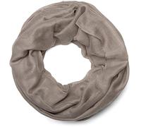 styleBREAKER Bufanda de bucle para mujer con efecto brillante, diseño liso en tela suave de viscosa, ligera y elegante, mide 87 x 93 cm, Gris pardo