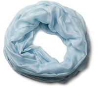 styleBREAKER Bufanda de bucle para mujer - Lunares - bufanda tubular de patrón de puntos ligera - 90x105 cm - suave 01016043, color:Azul claro