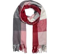 styleBREAKER Bufanda de cuadros escoceses suaves unisex con largos flecos, a cuadros, de invierno, robada 01017110, color:Burdeos-Rosa-Gris