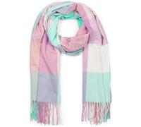 styleBREAKER Bufanda de cuadros escoceses suaves unisex con largos flecos, a cuadros, de invierno, robada 01017110, color:Menta-Lila-Beige
