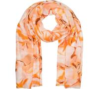 styleBREAKER Bufanda de mujer con estampado de mármol acuarela y acentos metálicos, pañuelo ligero en tonos pastel, estola 01016229, color:Naranja