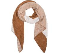 styleBREAKER Bufanda de señora en tejido suave de 3 colores con forma asimétrica, cálida estola de invierno multicolor 01017156, color:Marrón-Beige-Crema