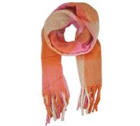 styleBREAKER Bufanda tejida a cuadros para mujer con flecos largos,Rosa-Nar