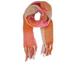 styleBREAKER Bufanda tejida a cuadros para mujer con flecos largos,Rosa-Nar