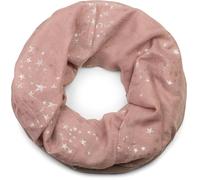 styleBREAKER Bufanda tipo loop mujer estrellas metálicas 89x75cm,Rosa palo