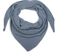 styleBREAKER Bufanda triangular de punto para mujer, suave chal de hombro con patrón de arroz, diseño monocromático en mezcla de lana, Made in Italy, 190x72 cm, azul