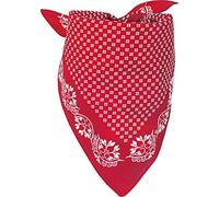 styleBREAKER Bufanda triangular femenina de algodón con diseño floral, bufanda multifuncional, pañuelo 01016201, color:Rojo-Blanco