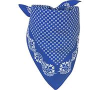 styleBREAKER Bufanda triangular femenina de algodón con diseño floral, bufanda multifuncional, pañuelo 01016201, color:Azul-Blanco