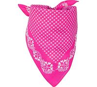styleBREAKER Bufanda triangular femenina de algodón con diseño floral, bufanda multifuncional, pañuelo 01016201, color:Fucsia/Blanco