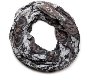 styleBREAKER Bufanda tubular con estampado floral colorido, ligera y suave en viscosa, para mujer, diseño de moda con patrón floral, bufanda de verano transpirable, Gris