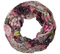 styleBREAKER Bufanda tubular con estampado floral de mezcla de patrones, arrugado y con efecto de desgaste, paisley, puntos, flores, rosas 01014008, Gris
