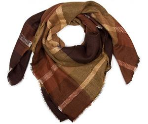 styleBREAKER Bufanda unisex a cuadros | Bufanda cuadrada, flecos cortos, tacto suave, resistente al invierno, versátil, material cálido.