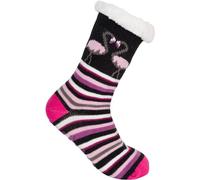 styleBREAKER Calcetines antideslizantes unisex diseño flamencos | Zapatillas con suela antideslizante de puntos y forro de peluche cálido, talla 35-42 EU.