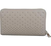 styleBREAKER Cartera de Mujer con Tachuelas 19x12 cm,Gris | Cartera 19x12x2,5 cm. 8 ranuras para tarjetas, 3 compartimentos para billetes, monedero con cremallera perimetral.