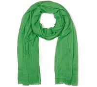 styleBREAKER chal ligero y semitransparente para mujer con flecos cortos | foulard liso para primavera y verano | pañuelo suave y amplio para hombros 188 x 100 cm, verde