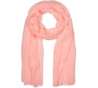 styleBREAKER chal ligero y semitransparente para mujer con flecos cortos | foulard liso para primavera y verano | pañuelo suave y amplio para hombros 188 x 100 cm, Albaricoque