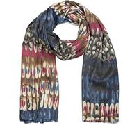 styleBREAKER chal suave con motivo de escamas y deshilachados, chal de invierno, chal de punto, pañuelo, señora 01017057, color:Azul-Marrón