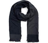 styleBREAKER chal unisex con motivo bicolor de pata de gallo y deshilachados, pata de gallo, invierno, pañuelo 01017117, color:Azul oscuro-gris