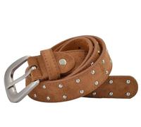 styleBREAKER Cinturón de mujer con tachuelas esféricas y efecto ante | Cinturón 3 cm, interior piel vacuna. Elementos sin níquel, para cintura 80-105 cm. Hebilla atornillada.