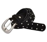 styleBREAKER Cinturón de mujer con tachuelas esféricas y efecto ante | Cinturón 3 cm, interior piel vacuna. Elementos sin níquel, para cintura 80-105 cm. Hebilla atornillada.