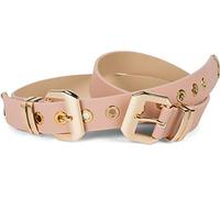 styleBREAKER Cinturón de señora con doble hebilla dorada y remaches en forma de agujero, cinturón B-Low, cinturón de cintura, acortable 03010121, color:Rosé, Talla:105cm