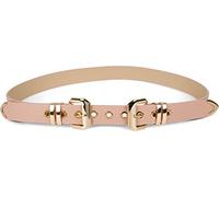 styleBREAKER Cinturón de señora con doble hebilla dorada y remaches en forma de agujero, cinturón B-Low, cinturón de cintura, acortable 03010121, color:Rosé, Talla:90cm