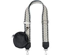 styleBREAKER Correa para bolso con diseño zigzag y monedero | Correa de tela 5cm, ajustable 85-130cm, mosquetones plateados, bolsillo redondo 12cm.