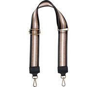 styleBREAKER Correa para bolso rayas metalizadas | Correa de tela intercambiable de 5 cm, mosquetones para fácil cambio, ajustable de 87 a 130 cm.