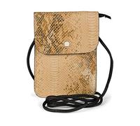 styleBREAKER damas mini bolsa de hombro aspecto de piel de serpiente brillante, bolsa de teléfono móvil, bolsa de hombro, bolso 02012366, color:Marrón claro