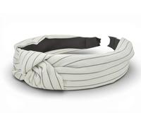 styleBREAKER Diadema de mujer con nudo y rayas,Blanco-Azul | Superficie extra ancha de 5,5 cm. Funda 100% poliéster, ajustable para contornos de 54-58 cm, sin presión.