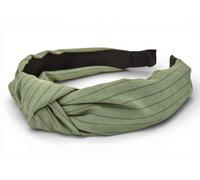 styleBREAKER Diadema de mujer con nudo y rayas,Verde oliva | Superficie extra ancha de 5,5 cm. Funda 100% poliéster, ajustable para contornos de 54-58 cm, sin presión.