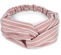 styleBREAKER Diadema para mujer con patrón de rayas, nudo torcido y elástico, diadema, pin-up, rockabilly 04026038, color: rosa vieja