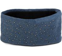 styleBREAKER Diadema para mujer con piedras de strass y suave forro de forro polar, diadema de punto fino, banda para la cabeza cálida 04026003, color:azul