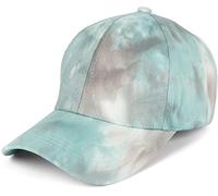 styleBREAKER Gorra de béisbol para Mujer con diseño Batik, Capucha de Verano de 6 Paneles en algodón, Ajustable con Visera, Cada Pieza es única, Menta-Gris