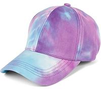 styleBREAKER Gorra de béisbol para Mujer con diseño Batik, Capucha de Verano de 6 Paneles en algodón, Ajustable con Visera, Cada Pieza es única, Turquesa-Violeta