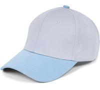 styleBREAKER Gorra de béisbol Unisex de Dos Colores Pastel, Gorra de 6 Paneles Multicolor, Gorra Base Ajustable con Hebilla 04023095, Color:Gris Claro-Azul Claro