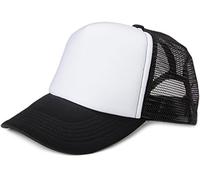 styleBREAKER Gorra de Camionero Unisex de 5 Paneles con Malla Transpirable, Cierre Ajustable con Clic, diseño Ligero y ventilado para Hombres y Mujeres, Blanco-Negro