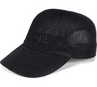 styleBREAKER Gorra de Paja de Papel Unicolor, Ligera para Verano con Hebilla metálica Ajustable, Gorra Unisex con Banda para Sudor, Ideal para Hombres y Mujeres, Negro