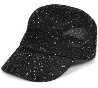 styleBREAKER Gorra de Verano para Mujer con Bordado de Lentejuelas, diseño Transpirable y Hebilla metálica Ajustable, protección Solar Sencilla para Playa y Ocio, Negro